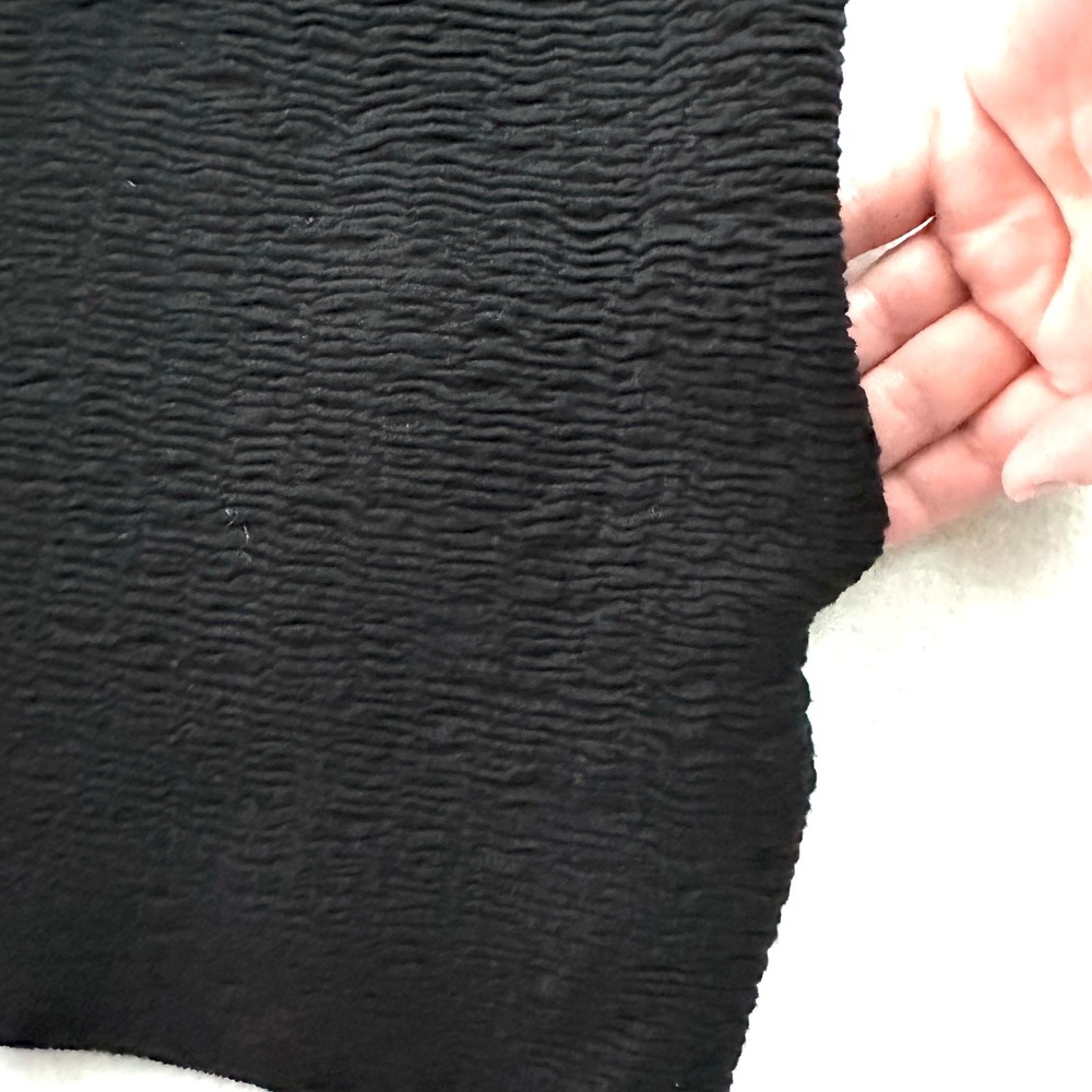 Eileen Fisher XL Silk Blend Textured Crinkle Open Front Cardigan Jacket Black - Picture 7 of 10
